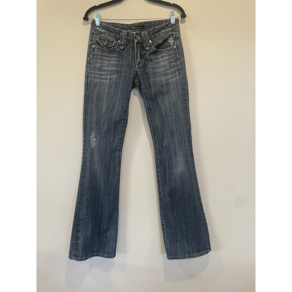 Anoname‎ Stretch Boot Flap Pockets Distressed Dark Jeans Women's Size 27